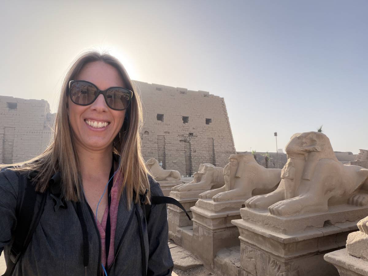 Cultured Travel's Jewel Rozanski at Karnak Temple in Luxor on an Egyptologist-led tour of Egypt