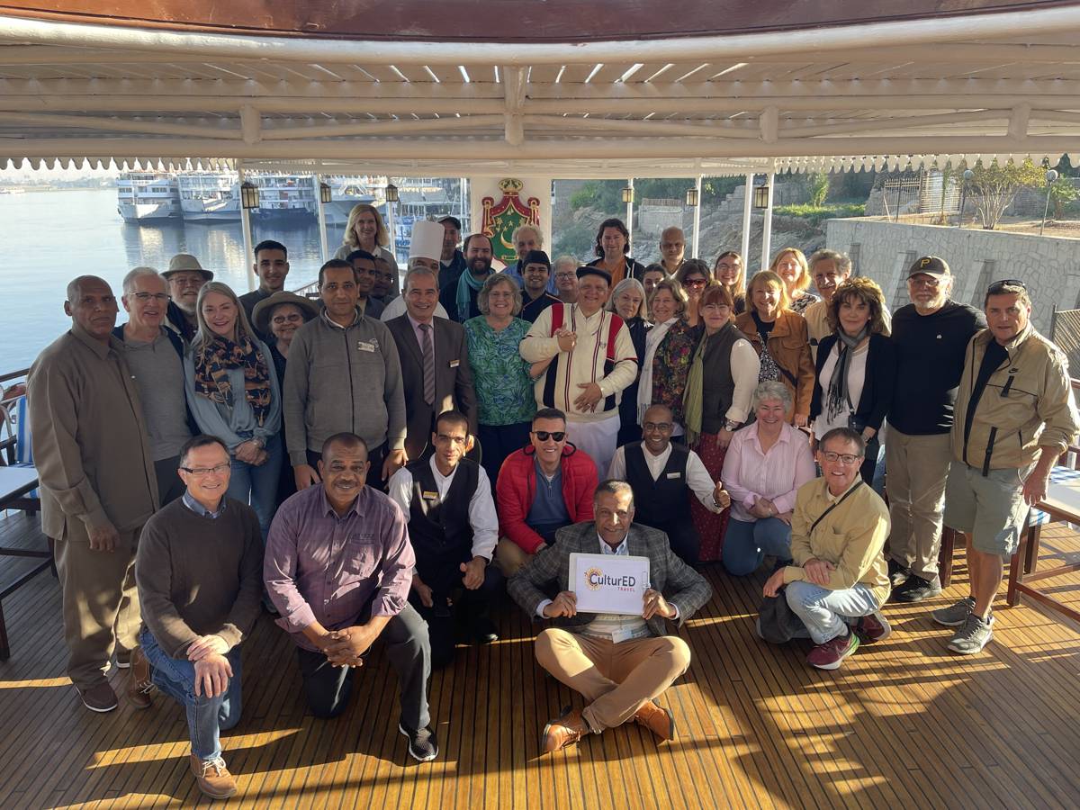 Cultured Travel group and crew aboard the privately chartered SS Karim on the Nile