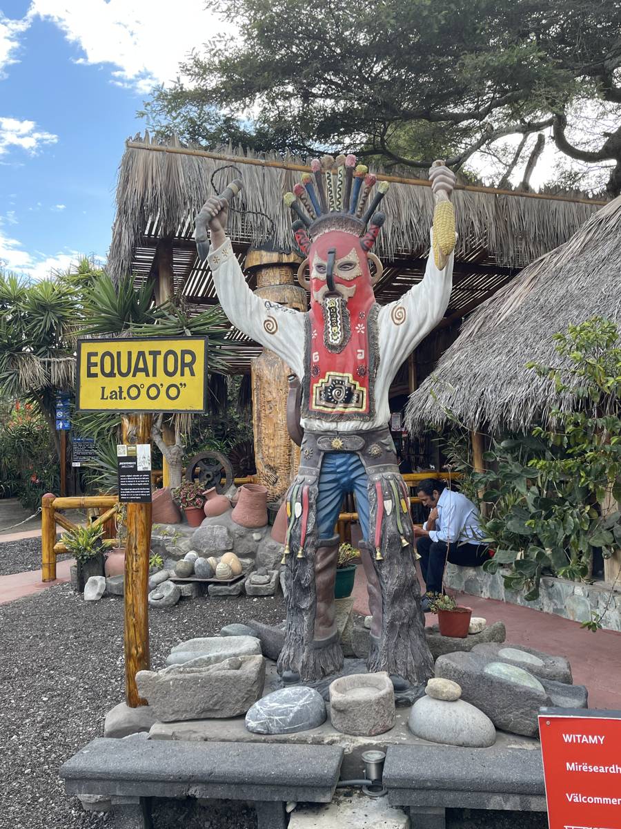 Equator monument at the Intinan Museum near Quito where Cultured Travel groups witness the Coriolis effect